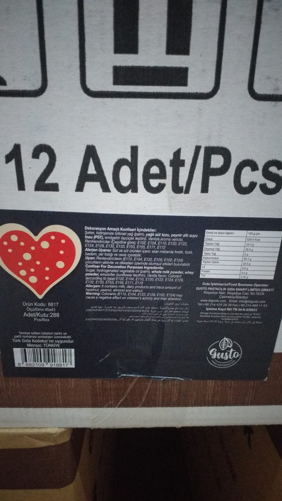 DEKOR ÇİKOLATA KALP 8817 (45*43)mm 288Lİ
